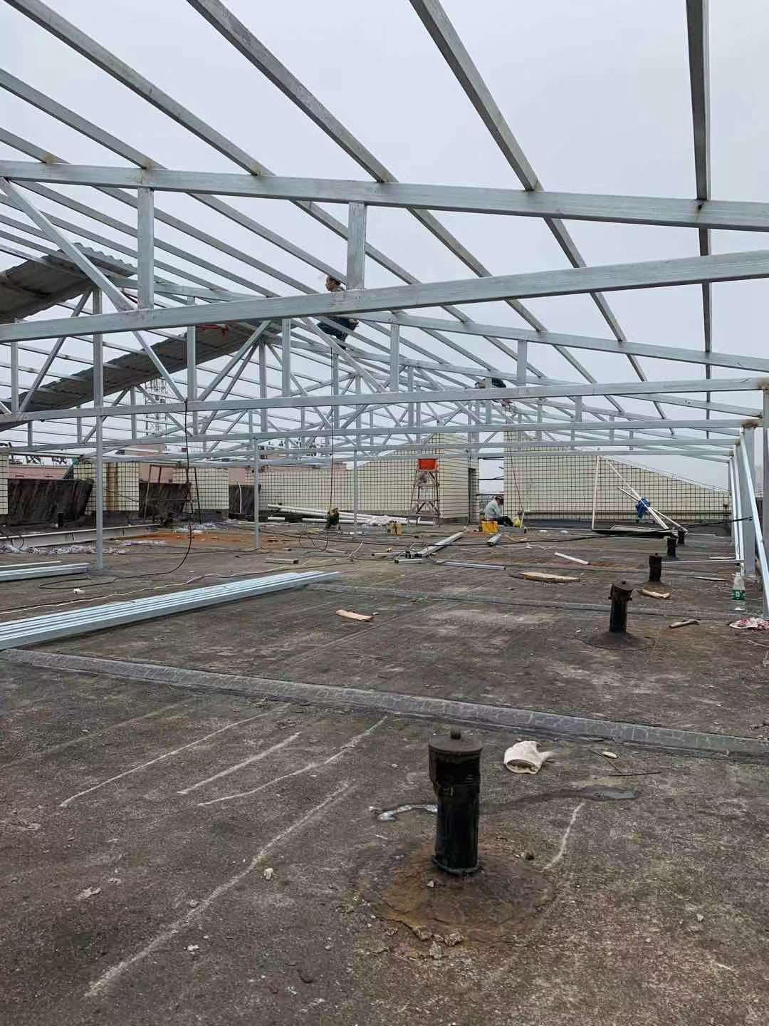 厂房加盖简易加盖一层现场施工图